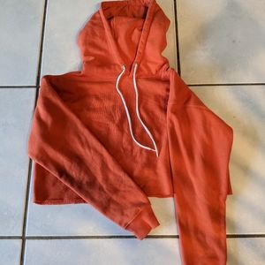 Women's Cropped Hoodie - Wild Fable™ Orange Size M Pre-owned
